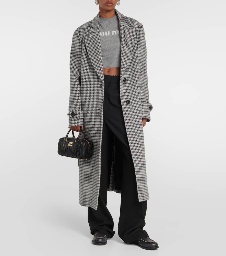 Miu Miu Arcadie Leather Tote Bag In Black