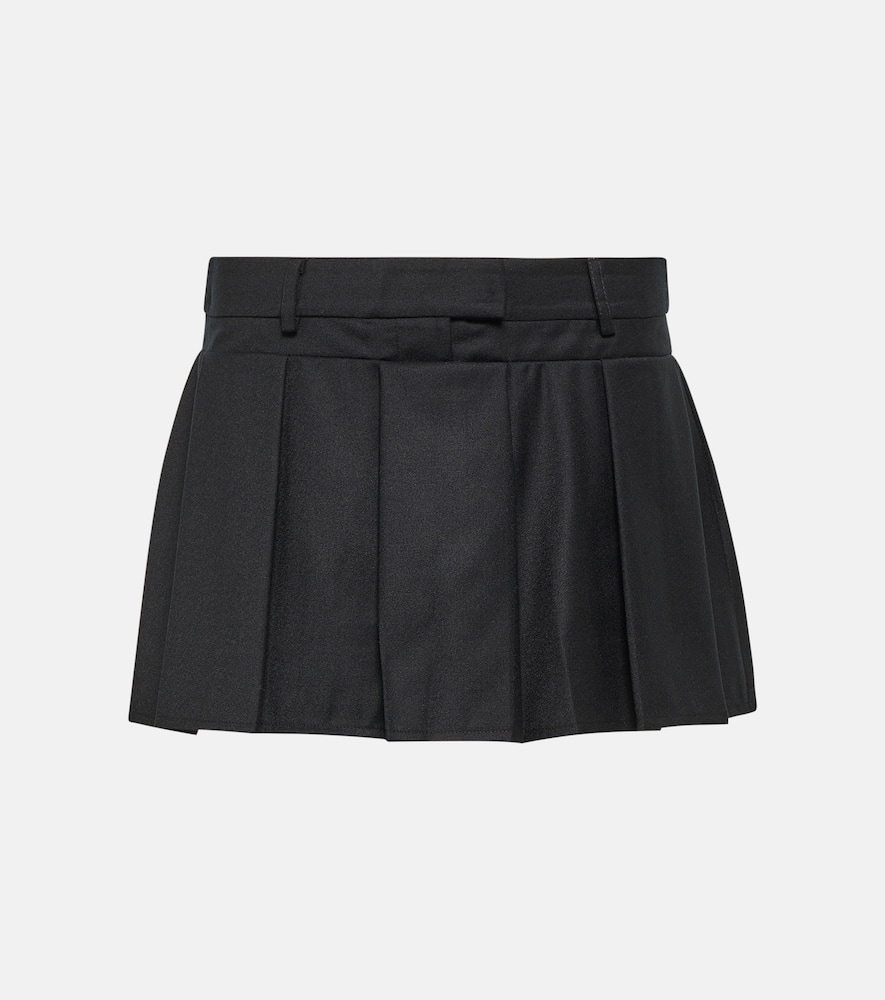 Myca pleated wool miniskirt