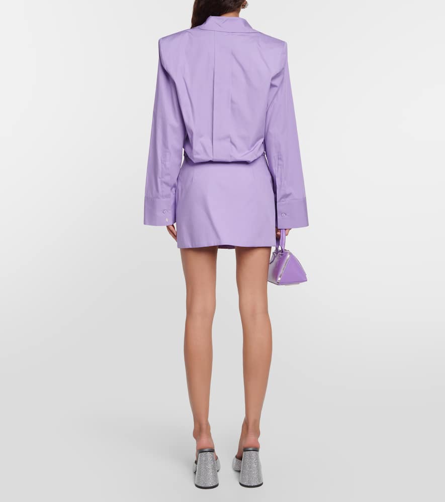 Shop Attico Margot Cotton Minidress In Purple