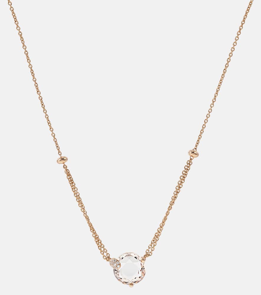 18kt rose gold necklace with morganite and diamonds