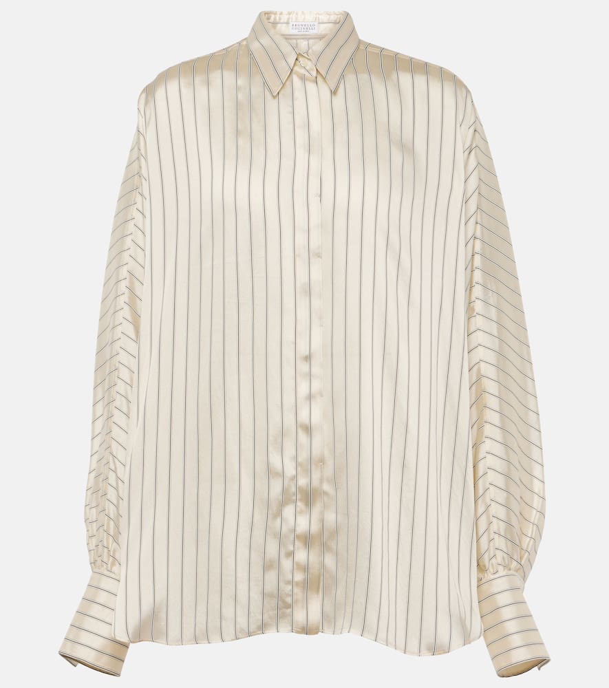 Brunello Cucinelli Striped satin blouse
