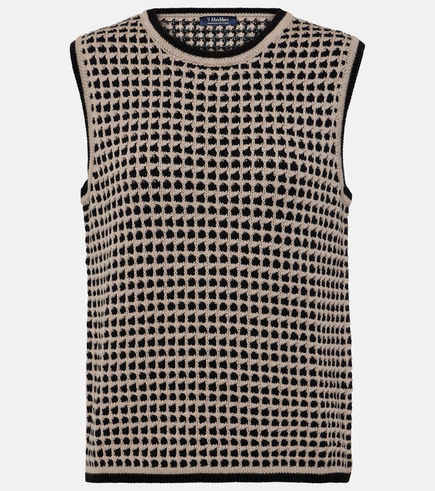 'S Max Mara Fleres patterned cotton sweater vest　「S Max Mara Fleres パターン コットン セーター ベスト」 'S
