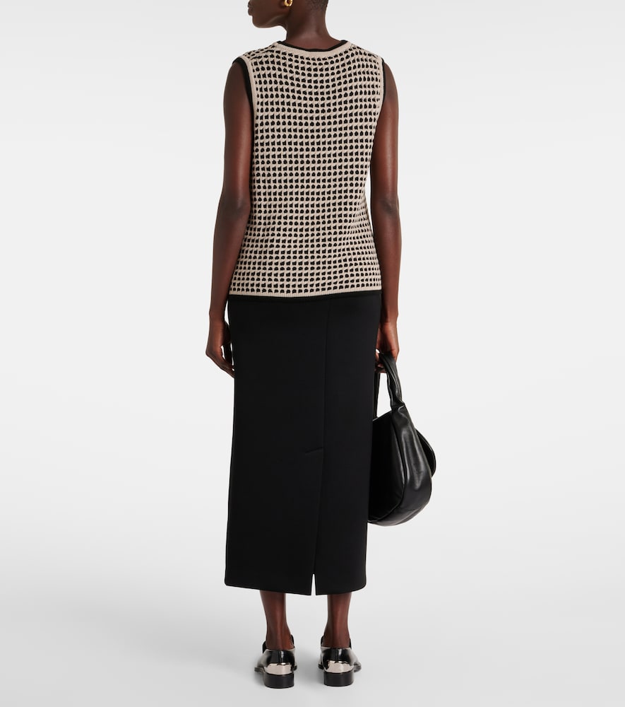  's Max Mara 's Max Mara Fleres Patterned Cotton Sweater Vest 