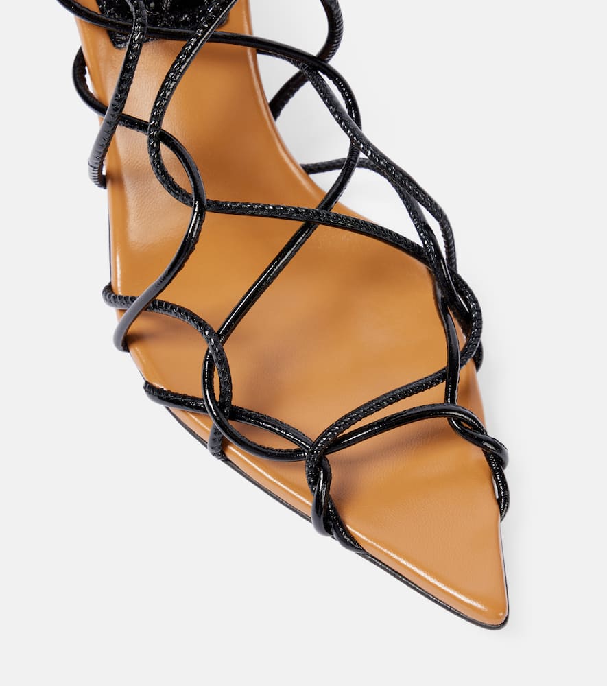 Khaite Arden Lace-up Leather Sandals In Black