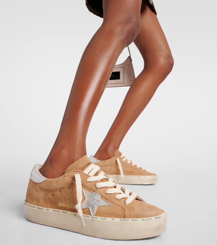 Golden Goose Hi-star Star-patch Flatform Sneakers In Brown