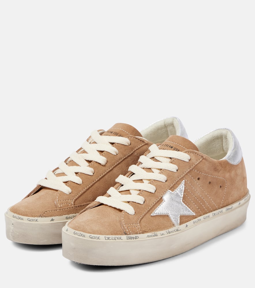 Golden Goose Hi-star Star-patch Flatform Sneakers In Brown