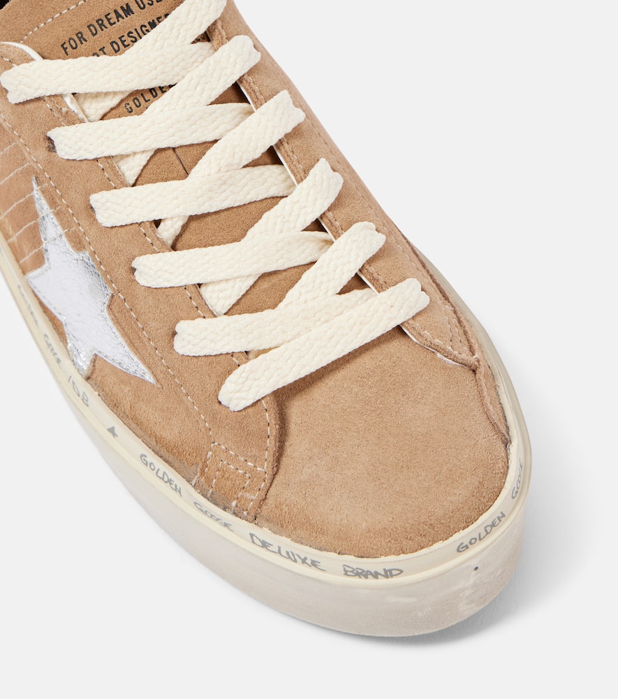 Golden Goose Hi-star Star-patch Flatform Sneakers In Brown