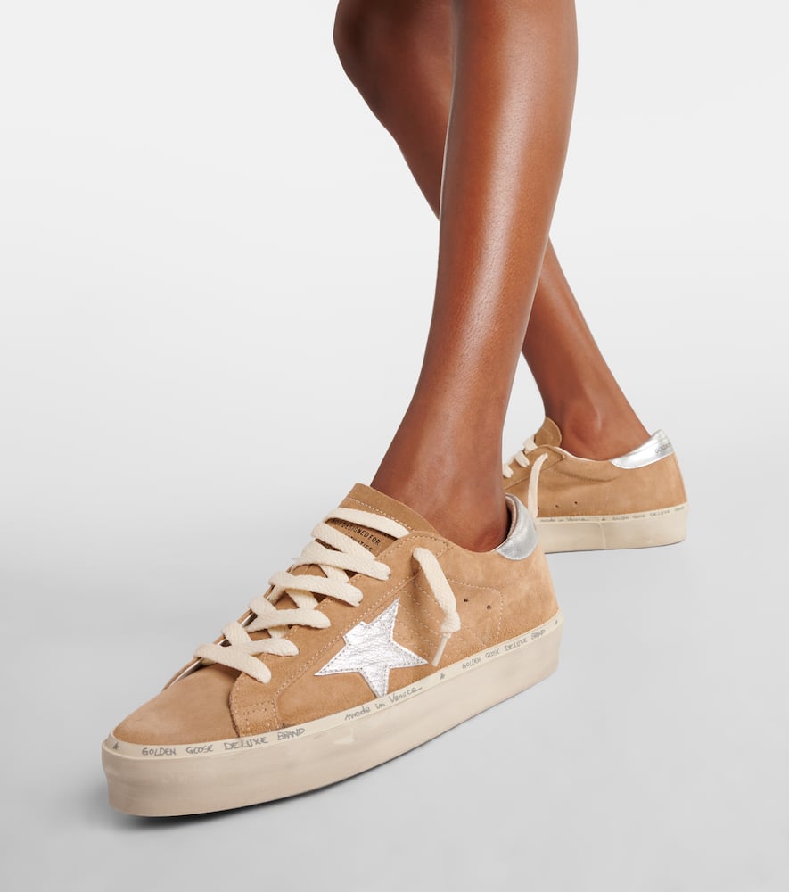 Golden Goose Hi-star Star-patch Flatform Sneakers In Brown