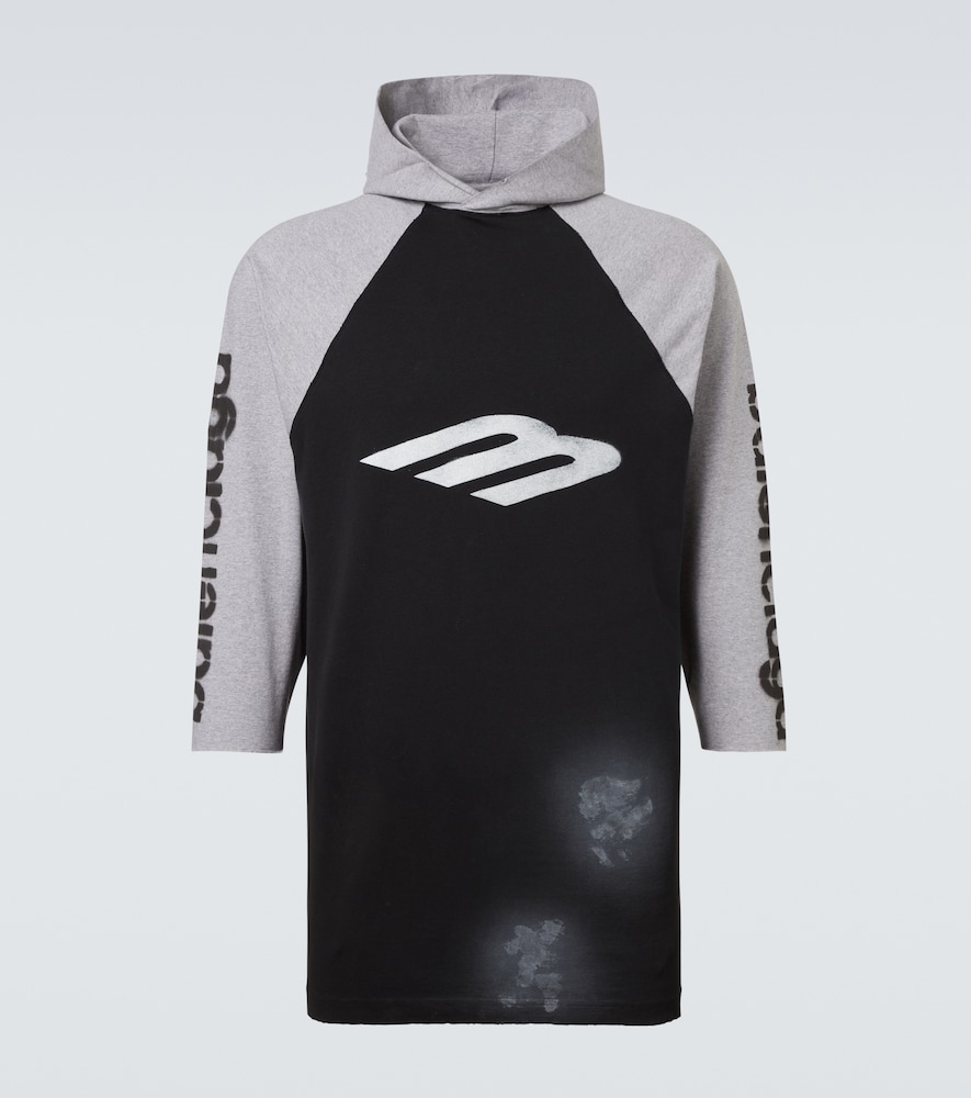 Balenciaga Hooded cotton-blend jersey T-shirt