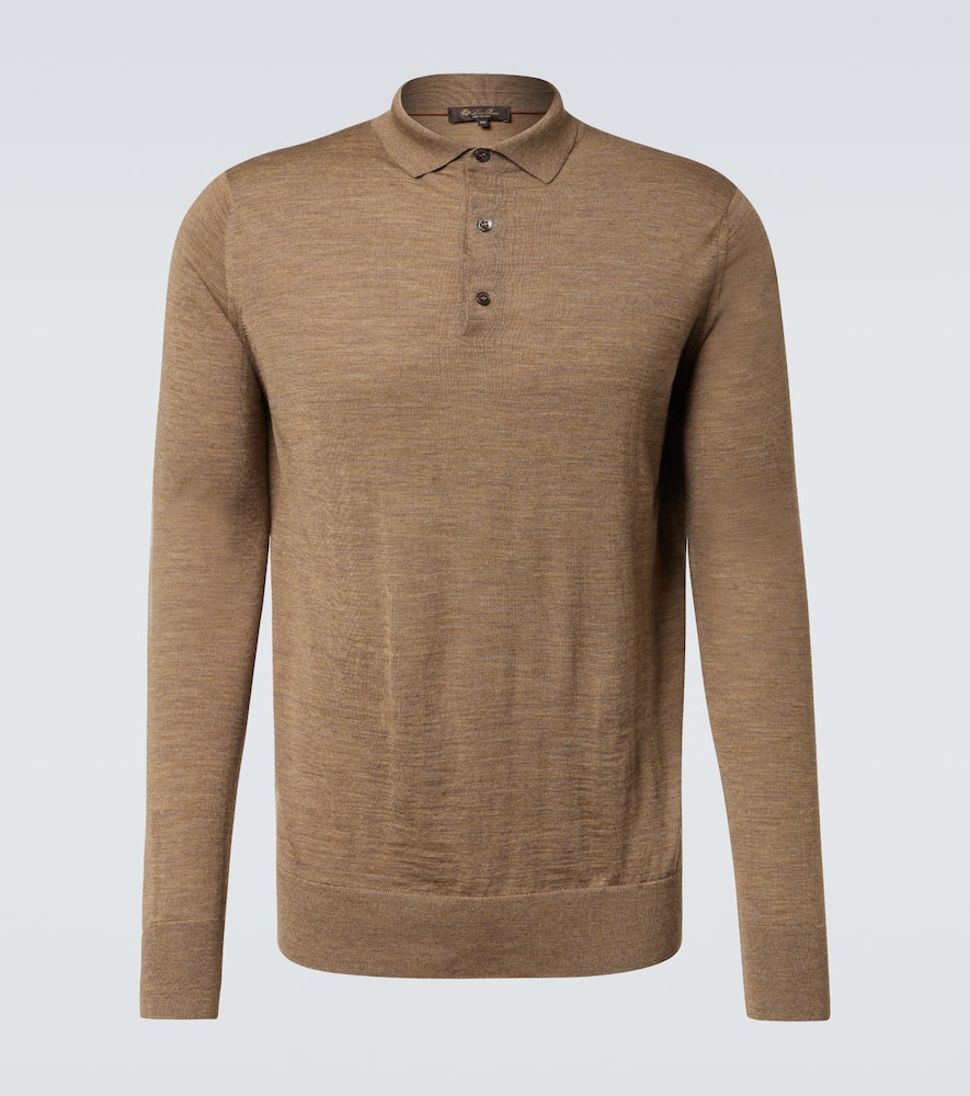 Virgin wool polo sweater