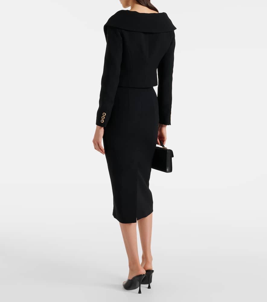 Alessandra Rich Brushed-finish High-waisted Skirt In Black