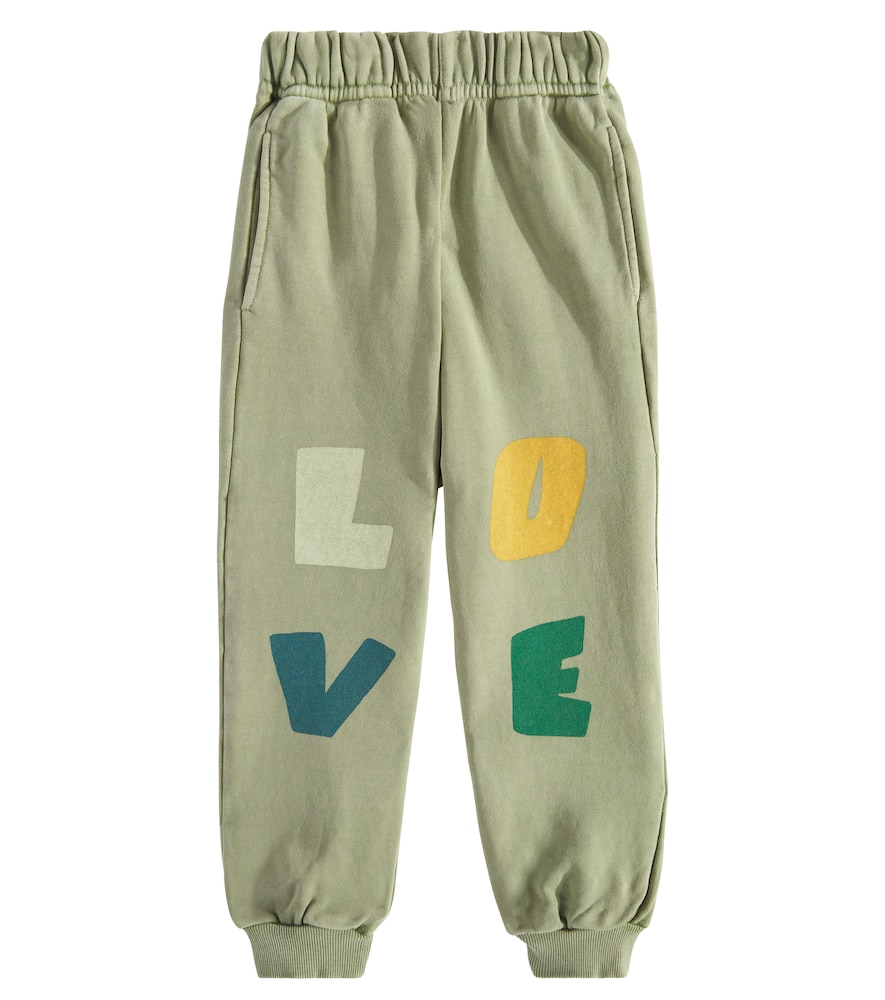 Jellymallow Printed Cotton Jersey Sweatpants In Green