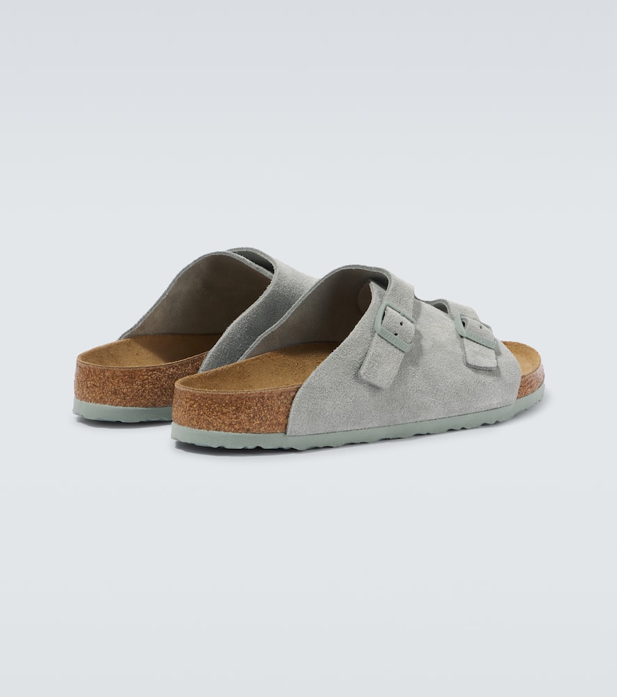 Birkenstock Zurich Double-strap Suede Slides In Grey