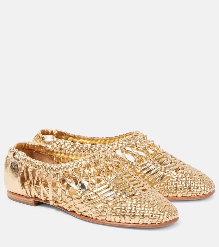 Eden metallic leather ballet flats