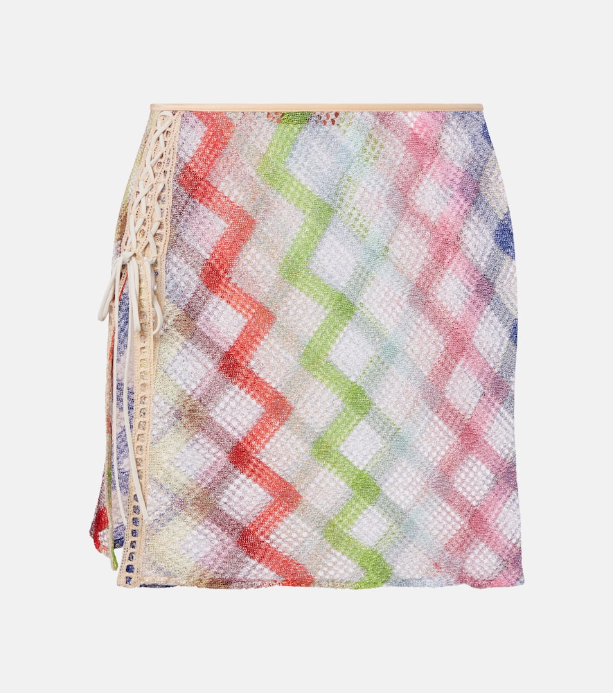 Missoni Lace Up-detail Mini Skirt In Multi