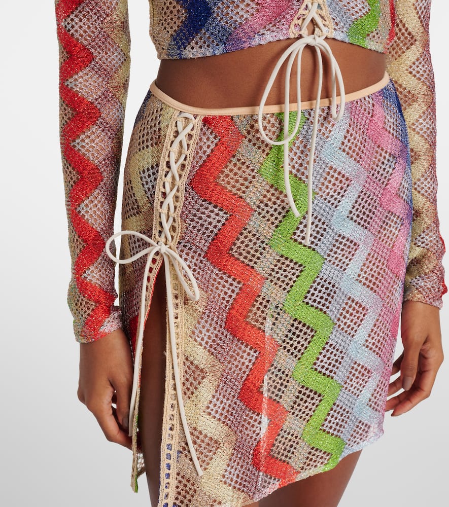 Missoni Lace Up-detail Mini Skirt In Multi