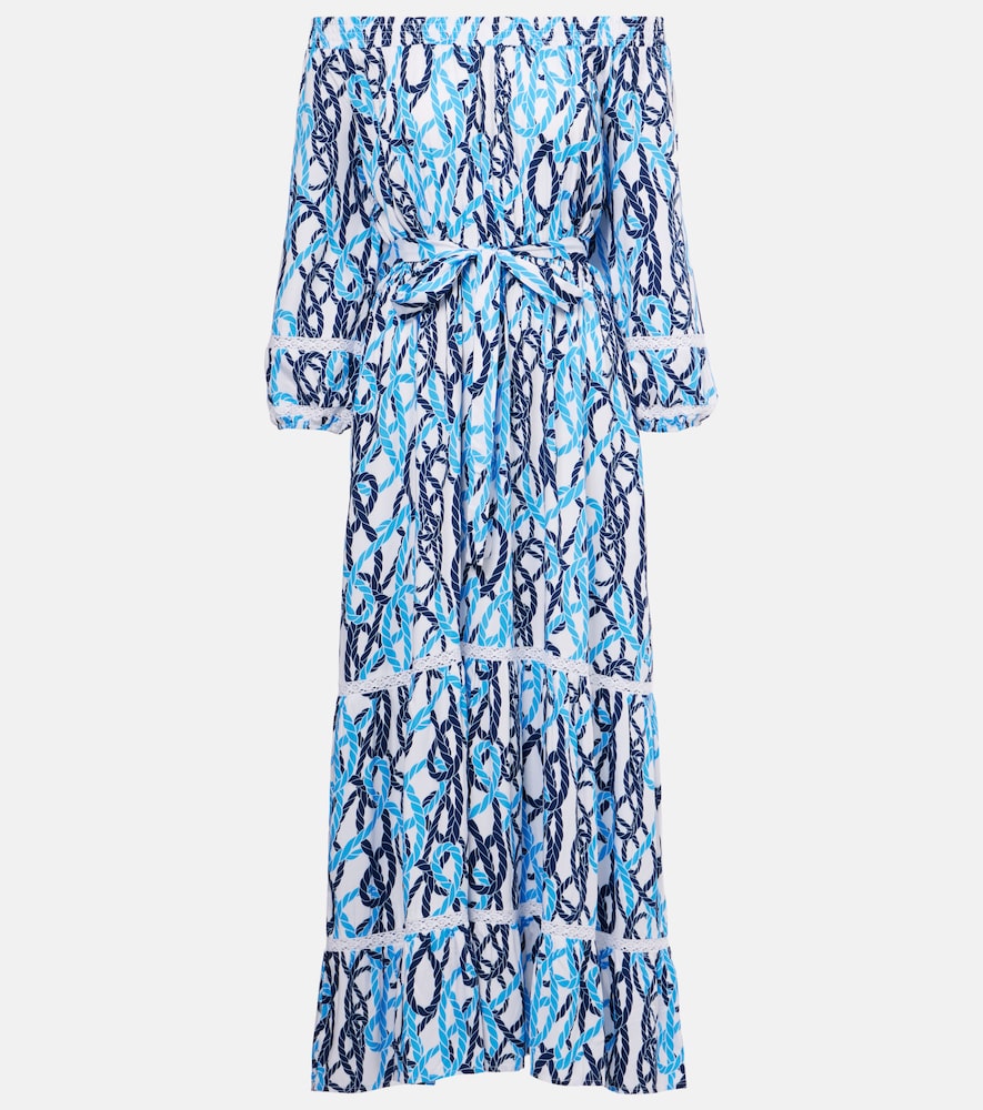 Melissa Odabash Abito midi Eclipse con scollo bardot