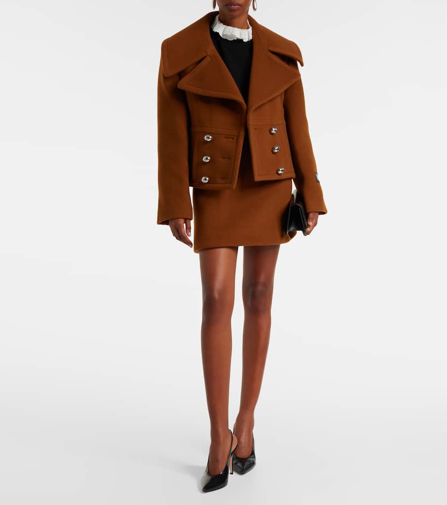 Patou Wool-blend Miniskirt In Brown