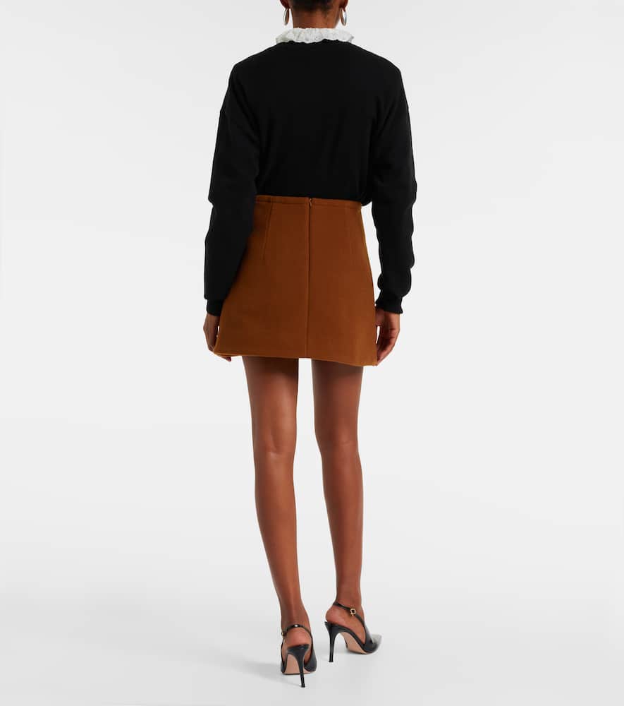 Patou Wool-blend Miniskirt In Brown
