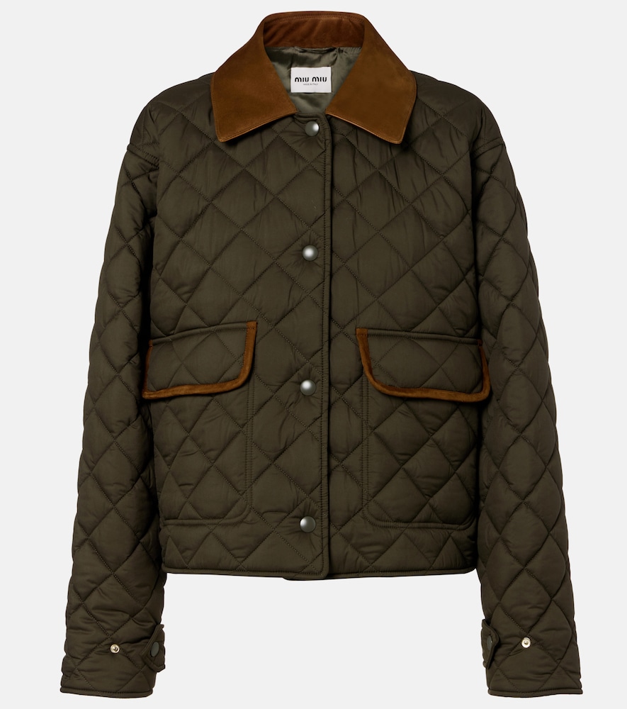 Miu Miu Quilted leather-trimmed jacket