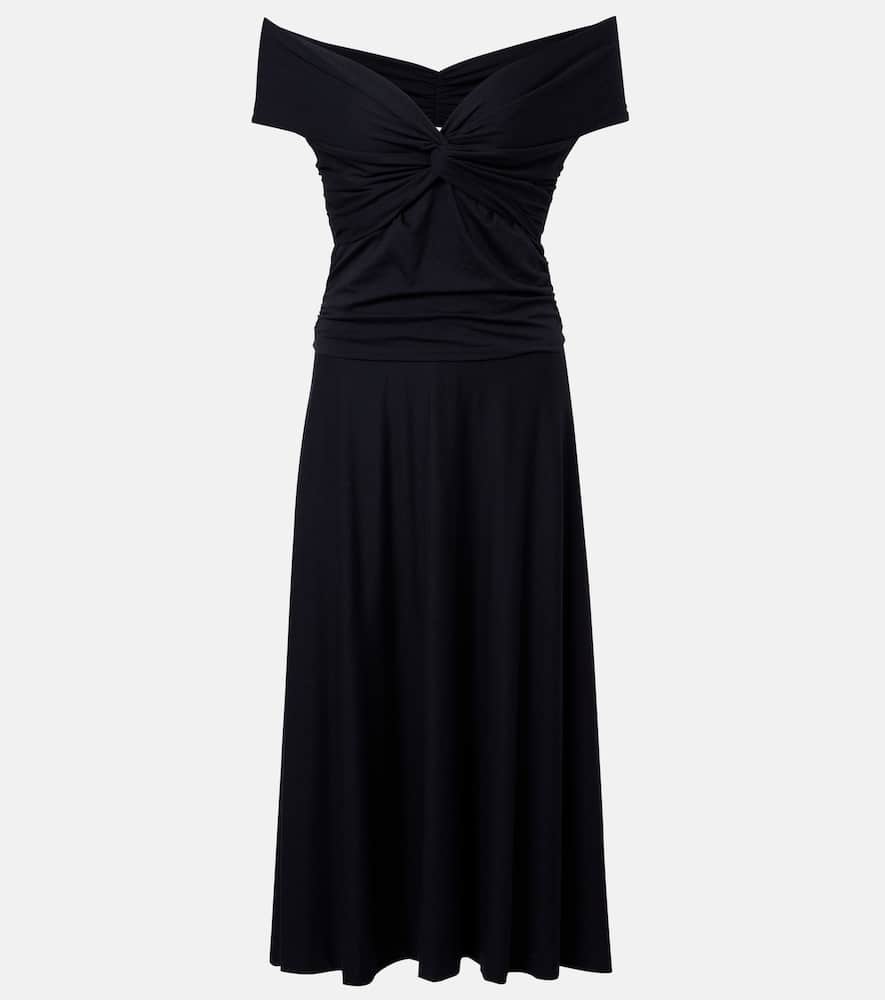 Soft Drape off-shoulder midi dress