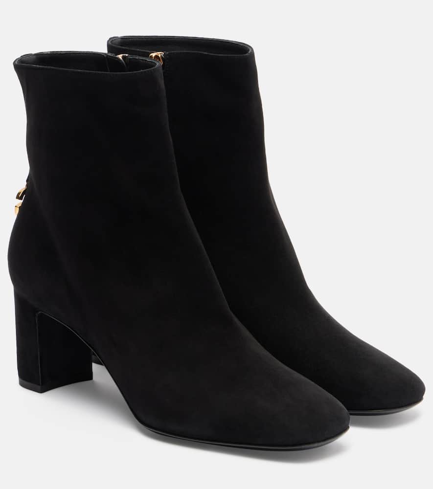Dolce & Gabbana Dg Suede Ankle Boots In Black