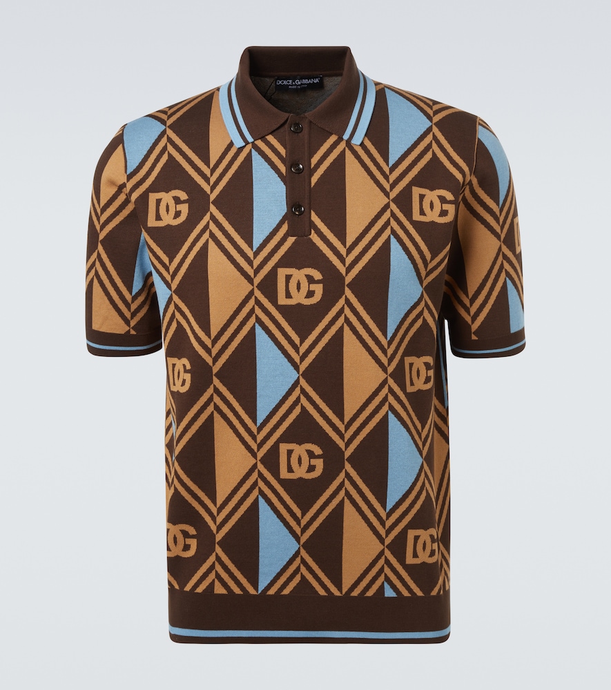 Dolce & Gabbana DG jacquard cotton piqué polo shirt