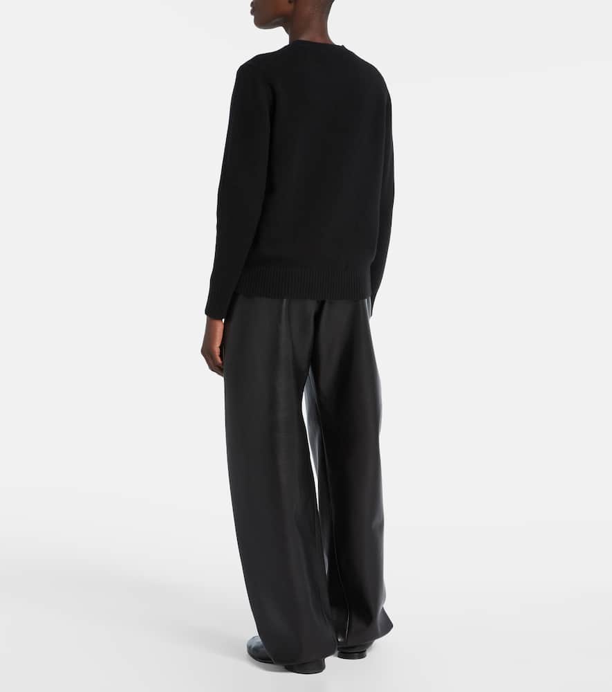Givenchy Wool Blend Crew Neck Sweater With Ribbed Cuffs And Hem In Black