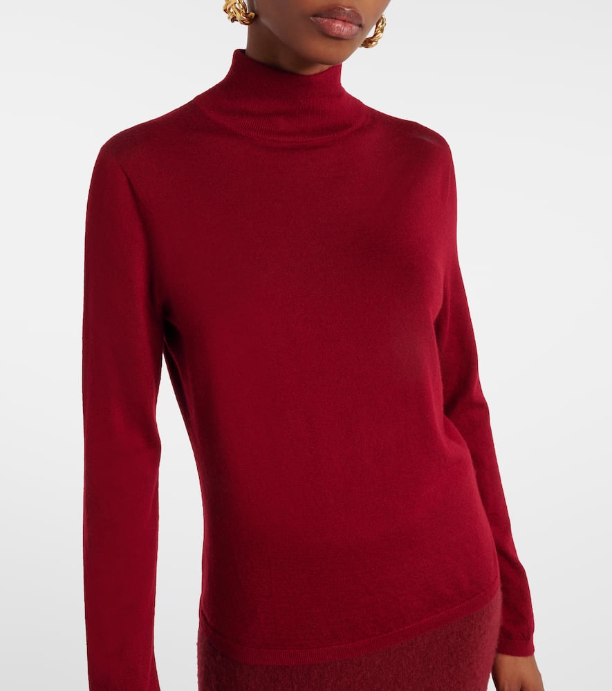 Max Mara Meana Cashmere Turtleneck Sweater In Red