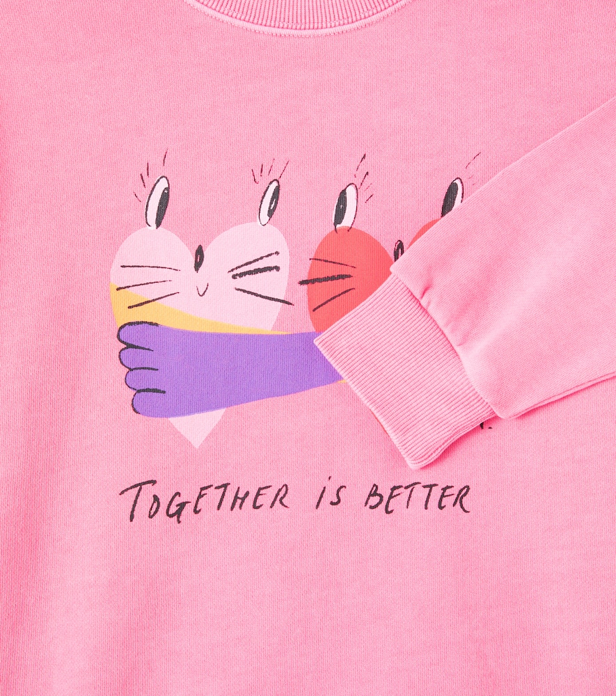 Jellymallow Together Printed Ruffled Cotton Sweatshirt In Pink