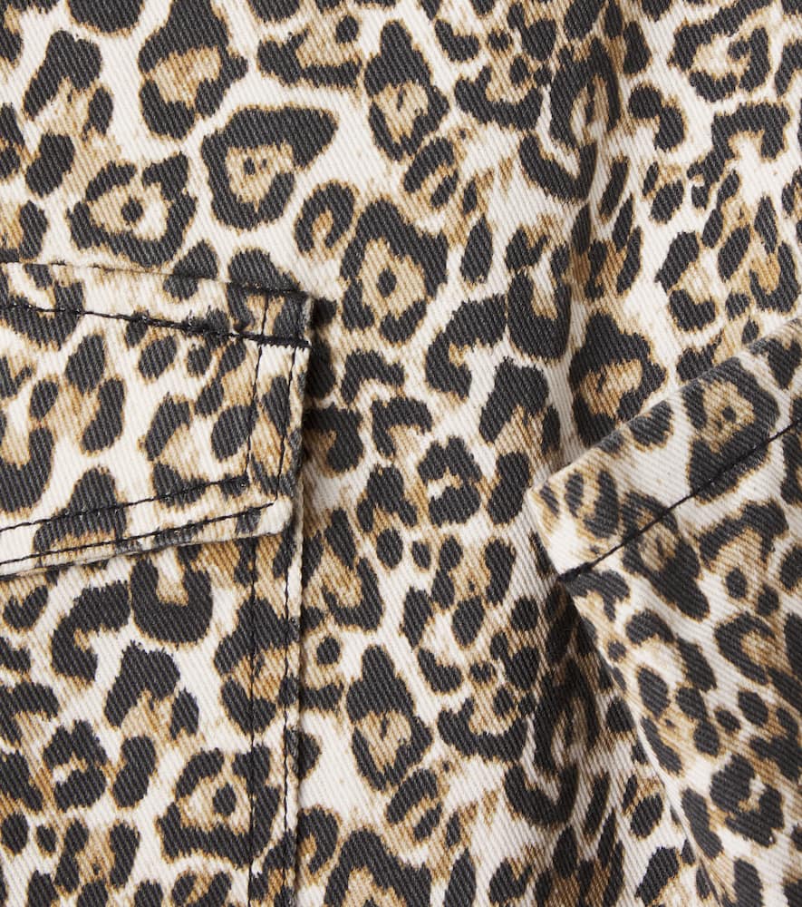 The New Society Nelia Leopard-print Straight Pants In Multi