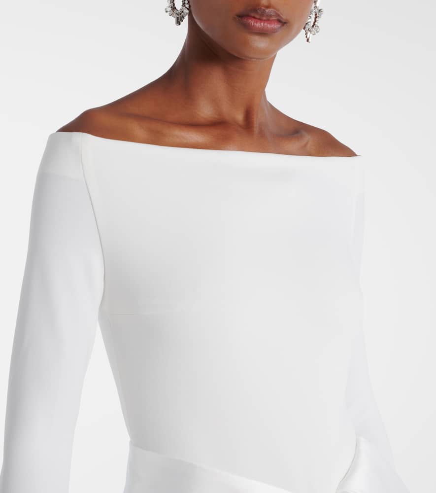 Solace London Kori Satin-trimmed Gown In White