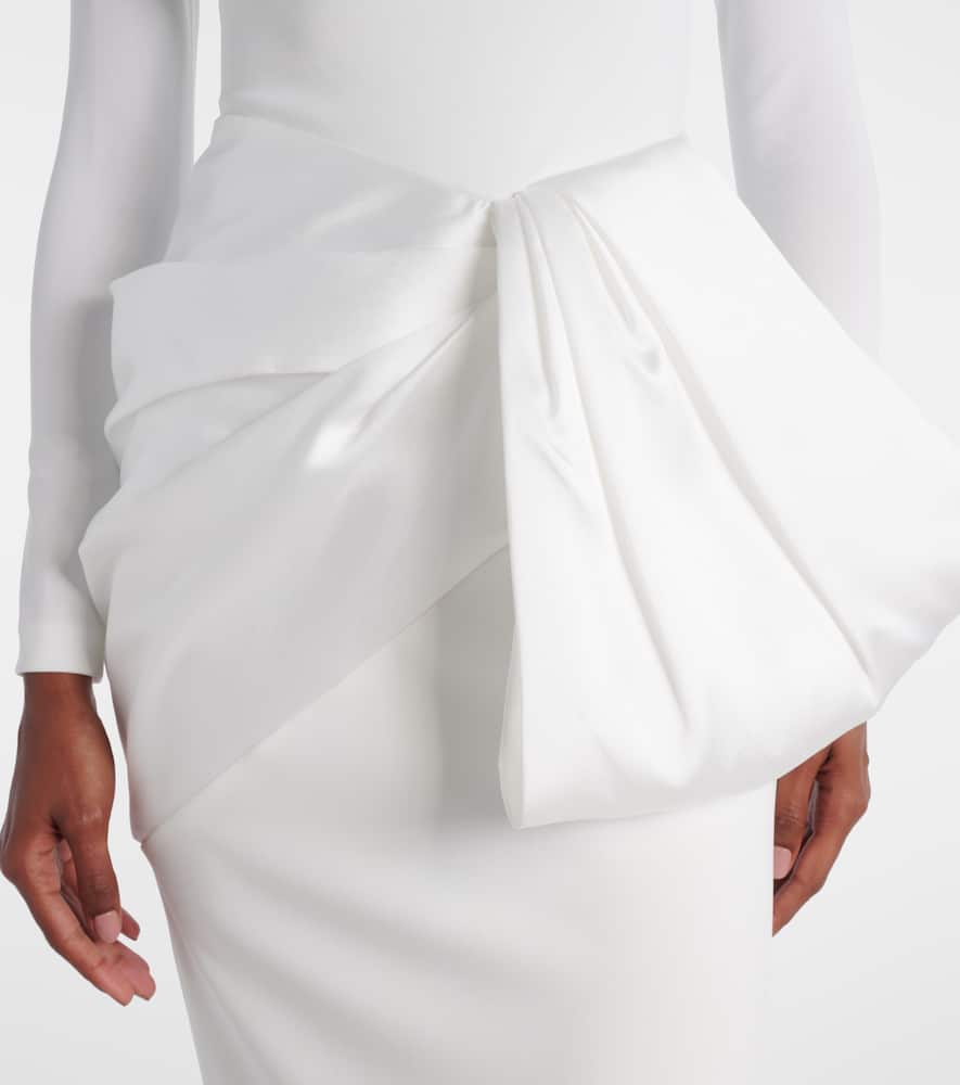 Solace London Kori Satin-trimmed Gown In White