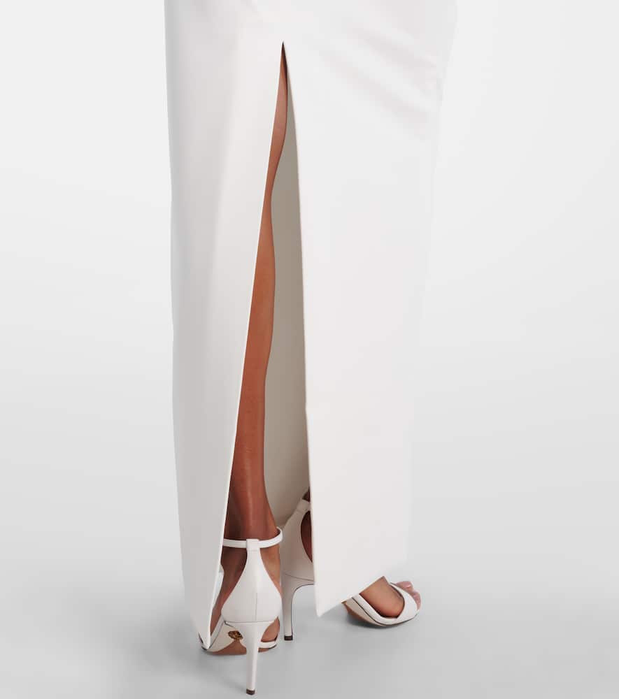Solace London Kori Satin-trimmed Gown In White