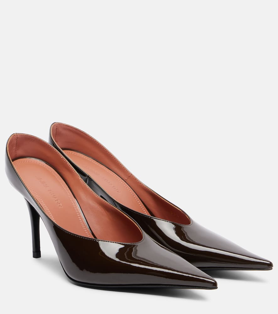 Amina Muaddi Anok 90 Patent Leather Pumps In Black