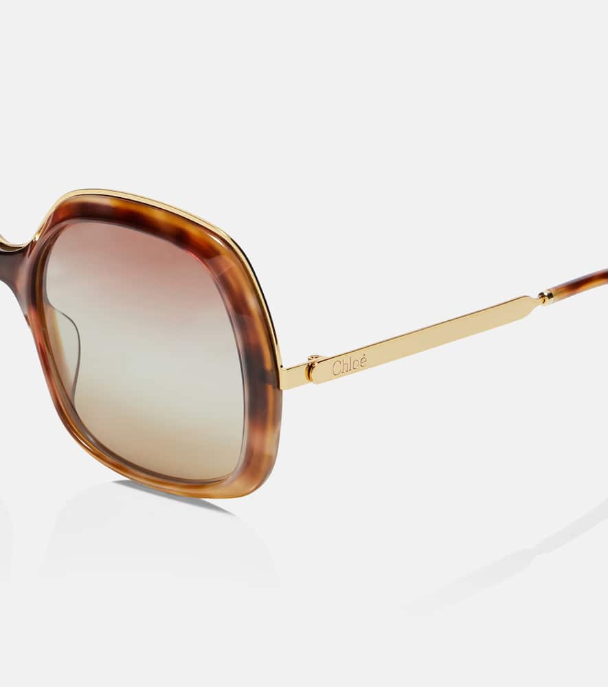 Chloé Aly Oversized Square Sunglasses In Gold