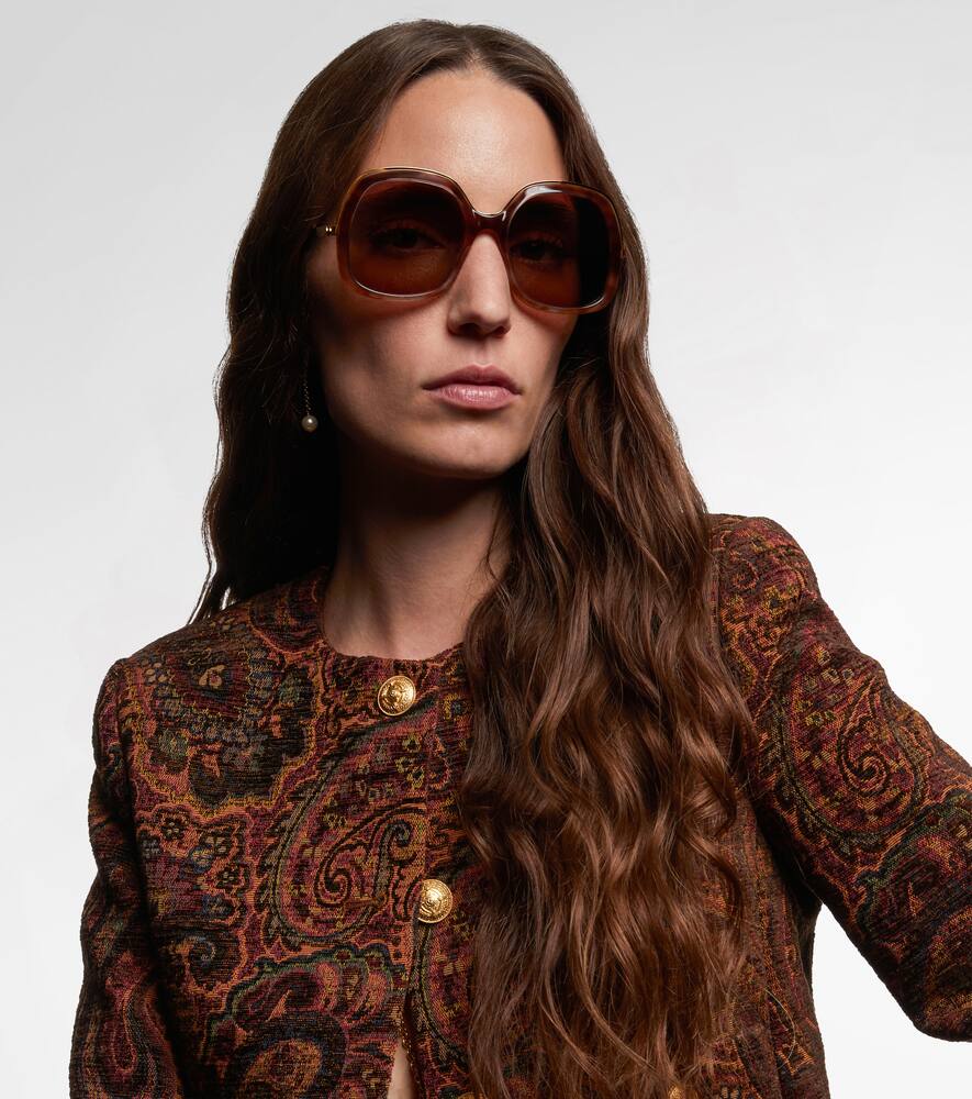 Chloé Aly Oversized Square Sunglasses In Gold