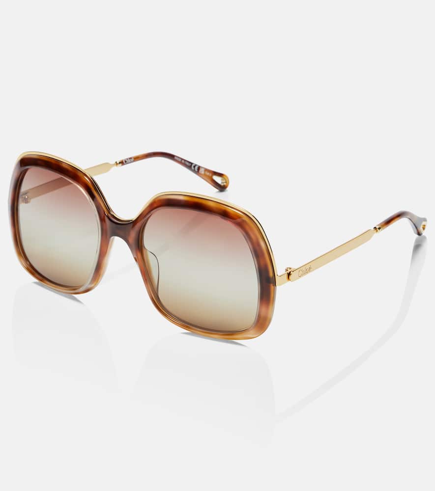 Chloé Aly Oversized Square Sunglasses In Gold