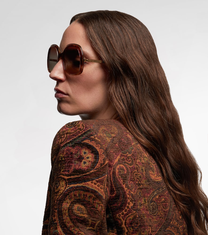 Chloé Aly Oversized Square Sunglasses In Gold