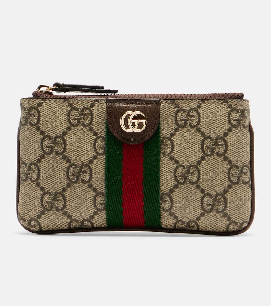Gucci Ophidia Gg Web Stripe Coin Purse In Sand