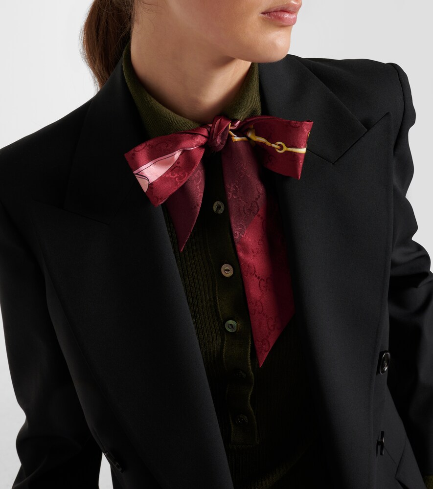 Gucci Horsebit silk twill scarf