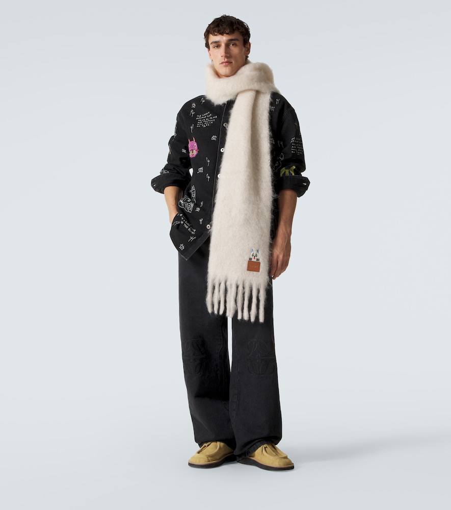 Loewe Loewe X Louis Wain Mohair And Wool-blend Scarf 
