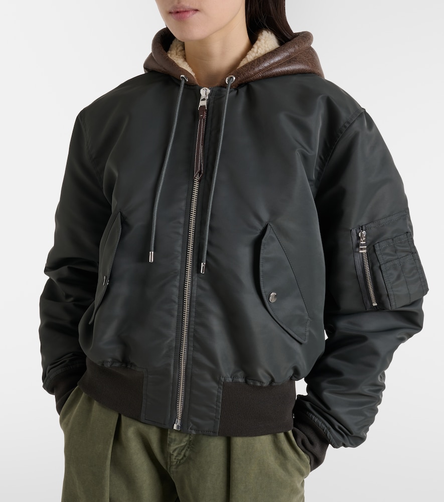 Shearling-Trimmed Bomber Jacket