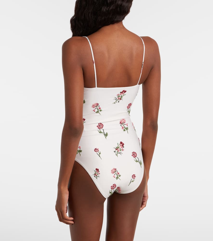 Agua By Agua Bendita Ebano Floral Swimsuit In White