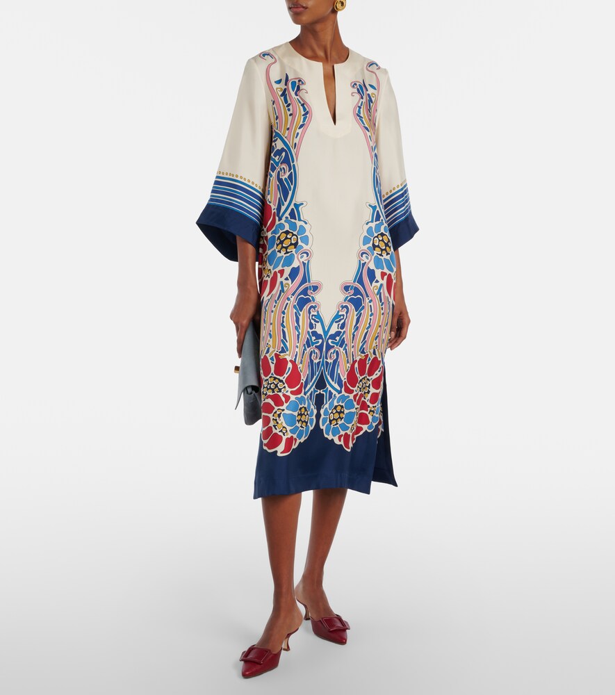 La DoubleJ Printed silk satin kaftan