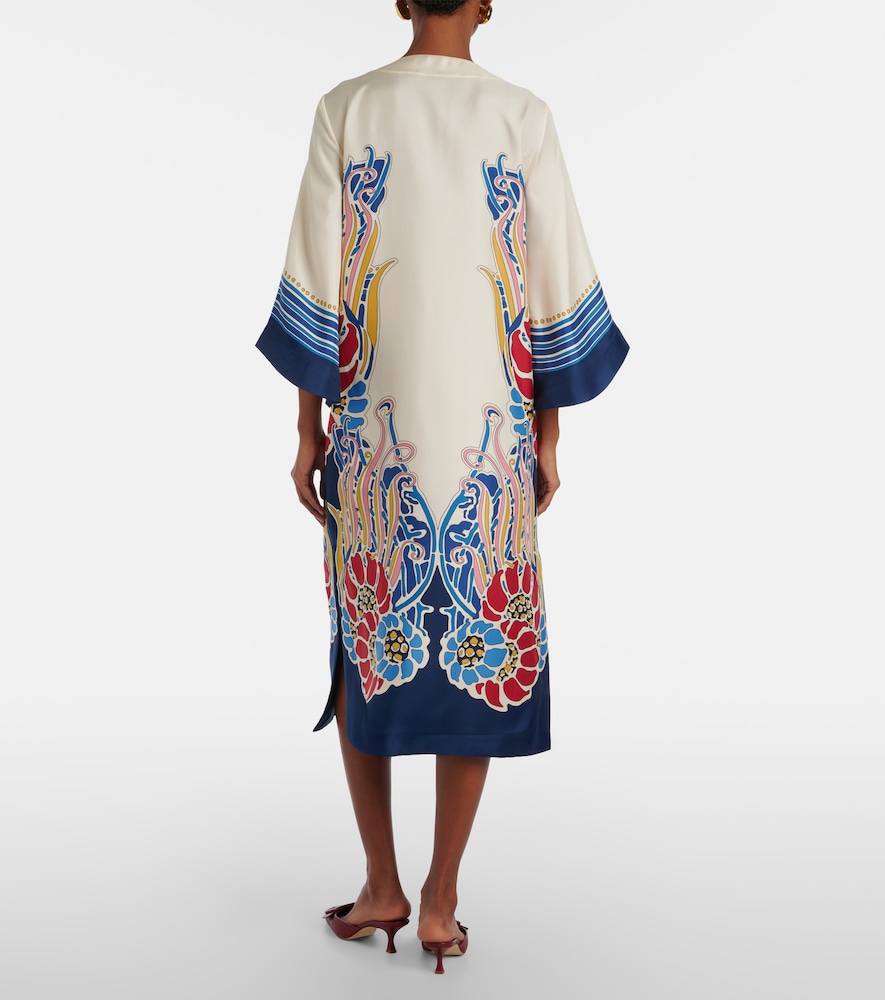  La Doublej La Doublej Printed Silk Satin Kaftan 