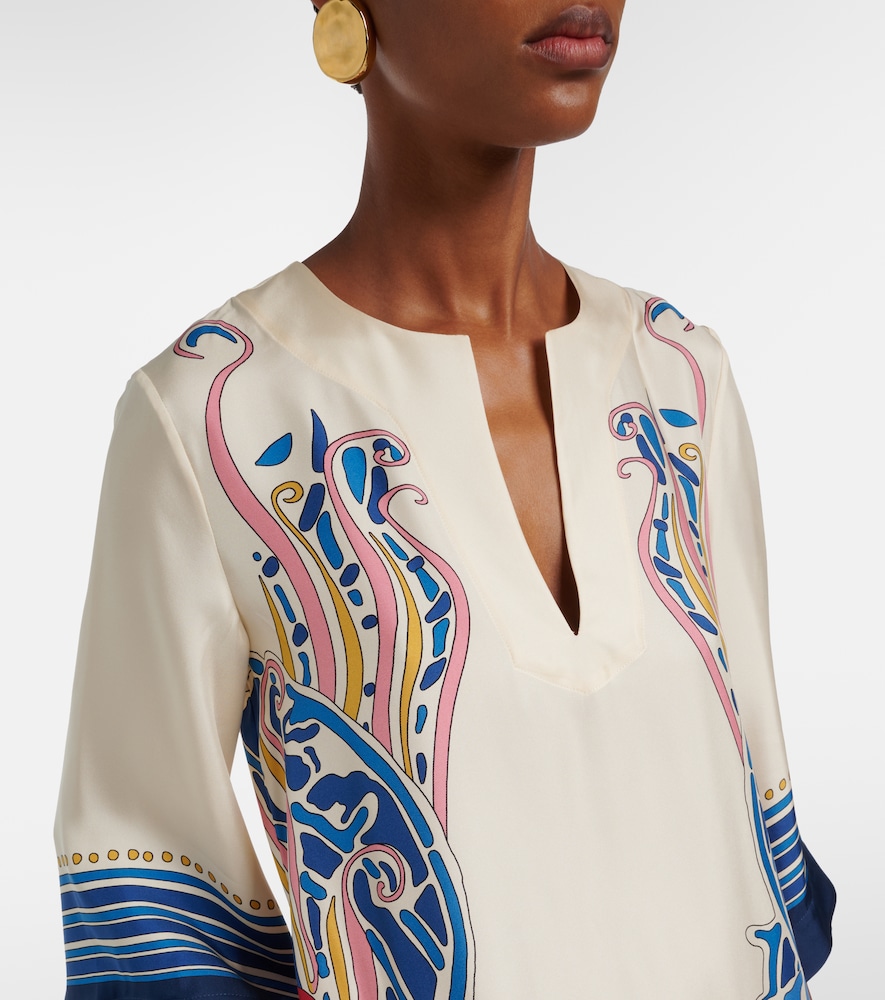  La Doublej La Doublej Printed Silk Satin Kaftan 