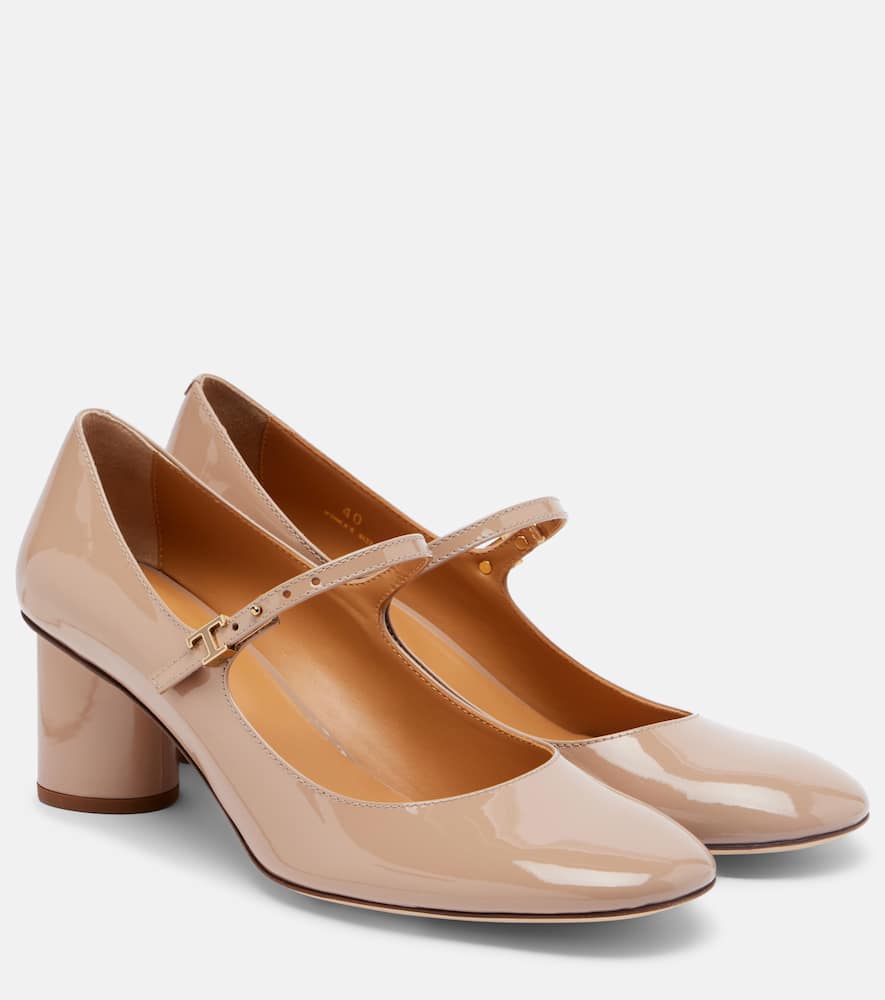 Tod's Patent Leather Mary Jane Pumps In Pink