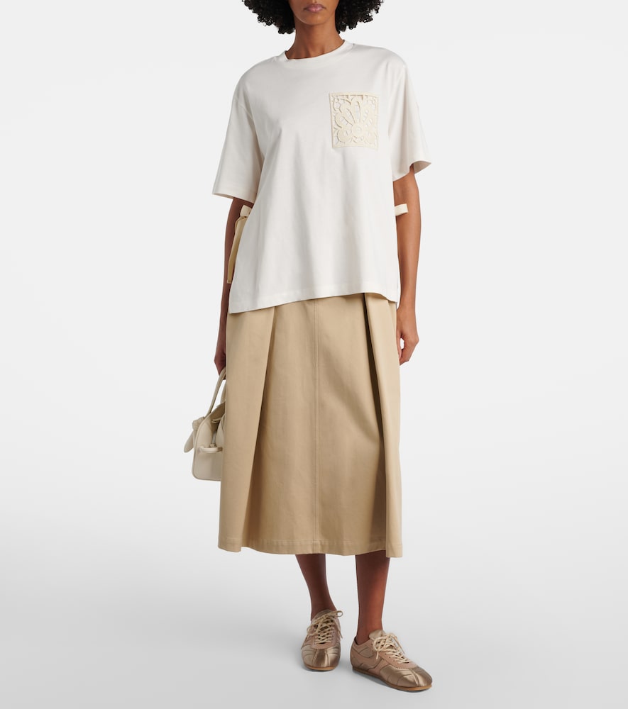 Moncler Embroidered oversized cotton jersey T-shirt