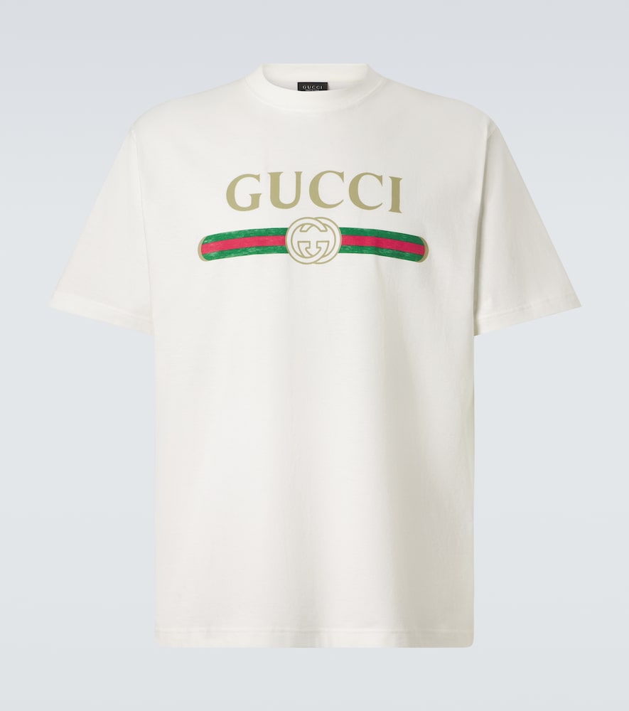 Gucci Logo cotton and silk jersey T-shirt